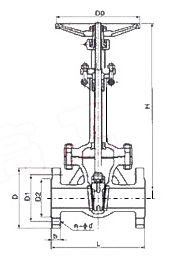 Z40WAPI低溫法蘭閘閥外形尺寸圖