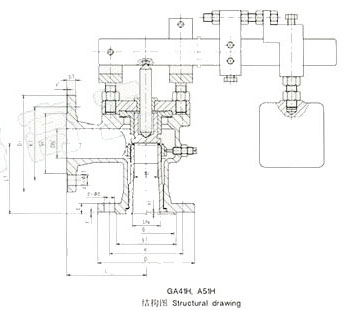 GA41H/GA51H單杠桿安全閥外形尺寸圖