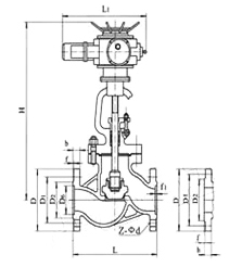 J961H/Y電動焊接截止閥外形尺寸圖