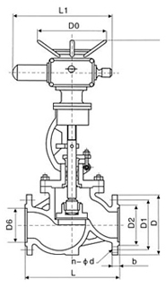 J941H電動截止閥外形尺寸圖